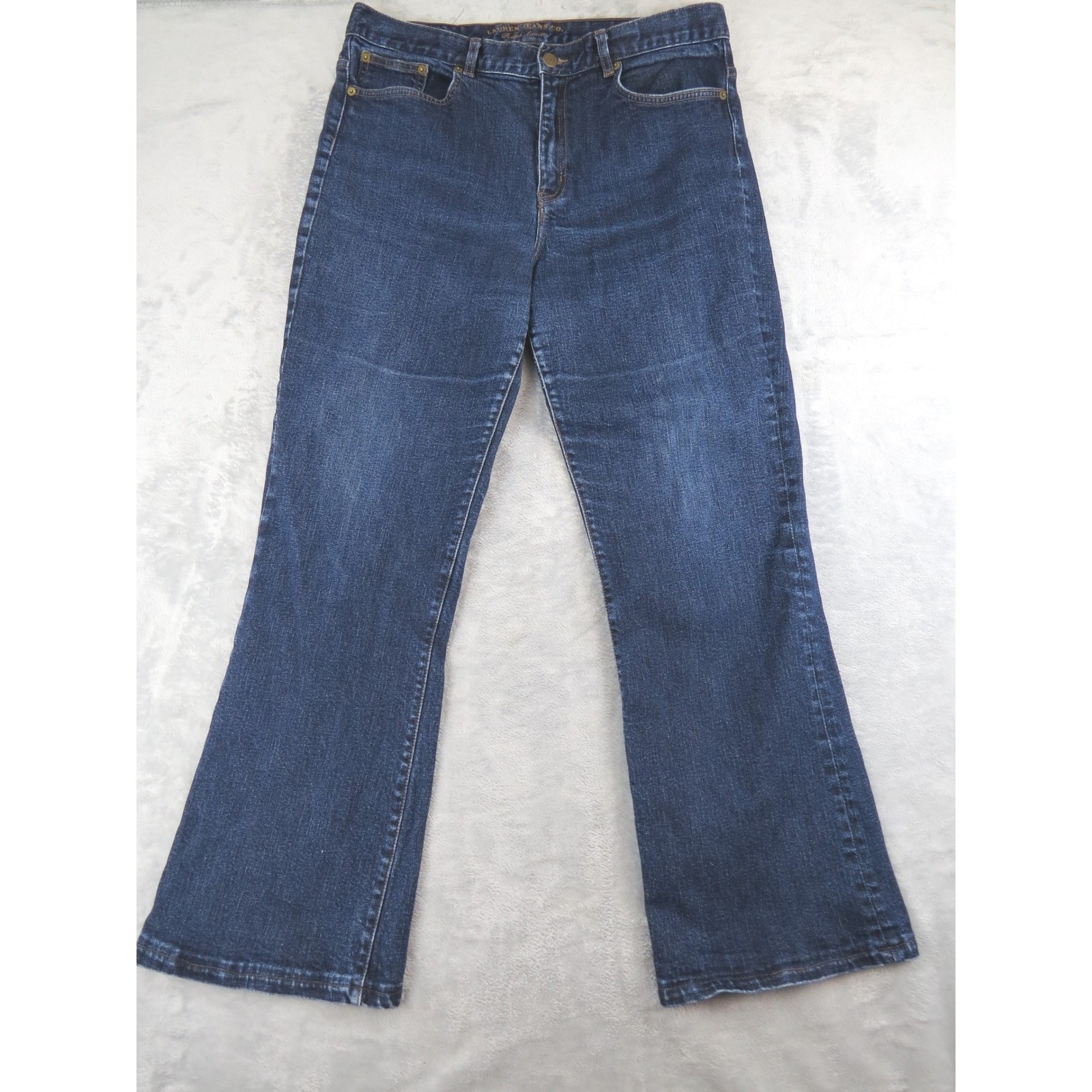 Lauren Jeans Co Ralph Lauren Womens 14 Classic Bootcut Dark Wash Stretch Denim